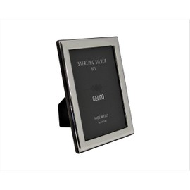 Gelco Italian 925 Sterling Silver & Wooden Back Sleek Picture Frame (5x7)