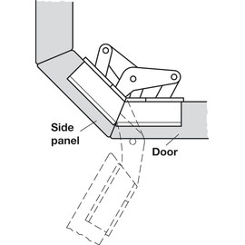 Miter Flap Cabinet Hinge GS 45/90 1.5mm (1/20'') Wide with 135° Opening Angle for Doors and Flaps