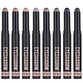 ALIIP Eyeshadow Stick, 8 Colours Creamy Eyeshadow Stick Set, Matte and Glitter, Shimmer Eyeshadow Sticks Set, Eyeshadow Pen, Long-Lasting, Soft Creamy Texture, C
