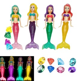 BMYUK 12 Pezzi Giocattoli per Immersione con Sirene che Luccicchie dopo l'immersione, Giocattoli per Sirene sotto l'acqua per Piscina & Vasca da Bagno, Giocattoli Sottomarini per la Ricerca del Tesoro