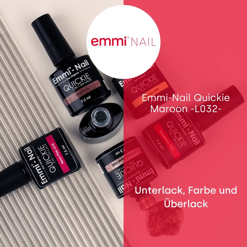 Emmi Nail Quickie Maroon 3-in-1 (Dark Brown Red, L032), LED