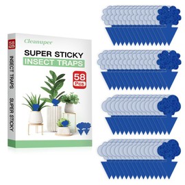 58 Pack Flying Insect Traps for Plants – Blue Sticky Traps for Fungus Gnats, Flies & Flying Bugs, Indoor Outdoor Flying Bug Catcher for Pots, Garden & Kitchen, Non-Toxic, Odorless, Kid & Pet Safe
