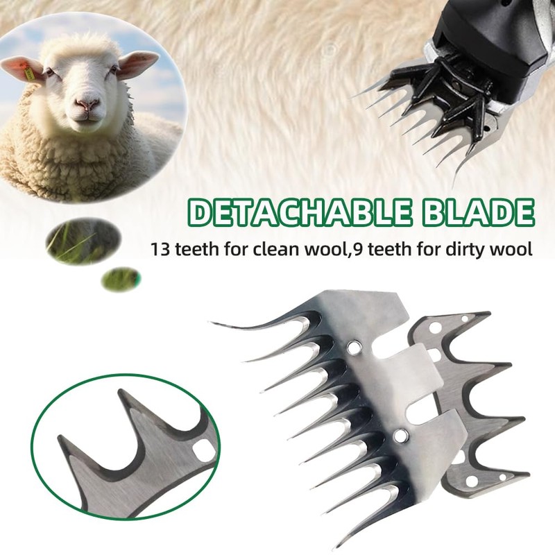 Sheep Shears Blades 9-Tooth Wool Shearing Comb and Cutter Blade