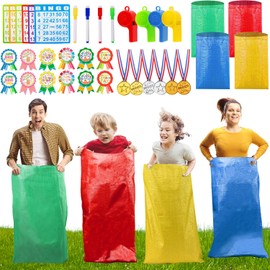 Zenoble 36PCS Potato Sack Race Bags Outdoor Lawn Games for Kids Set with Sack Race Bags Bingo Cards Medals for Family Gatherings Birthday Parties School Outside Sports Games