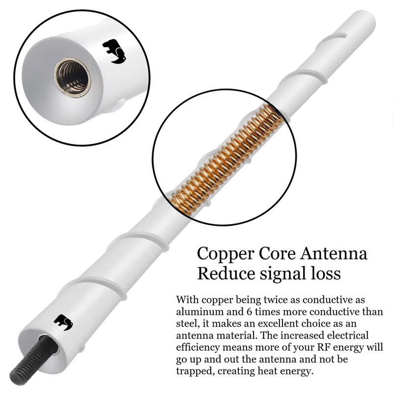 ONE250 8" inch Spiral Flexible Copper Core Antenna, Compatible with