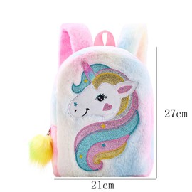 Hifot Plush Unicorn Backpack for Little Girls, Nursery Book Bag, Cute Soft School Bag, Mini Travel Bag, Unicorns Gifts, Backpacks for Children, Girls, multicoloured