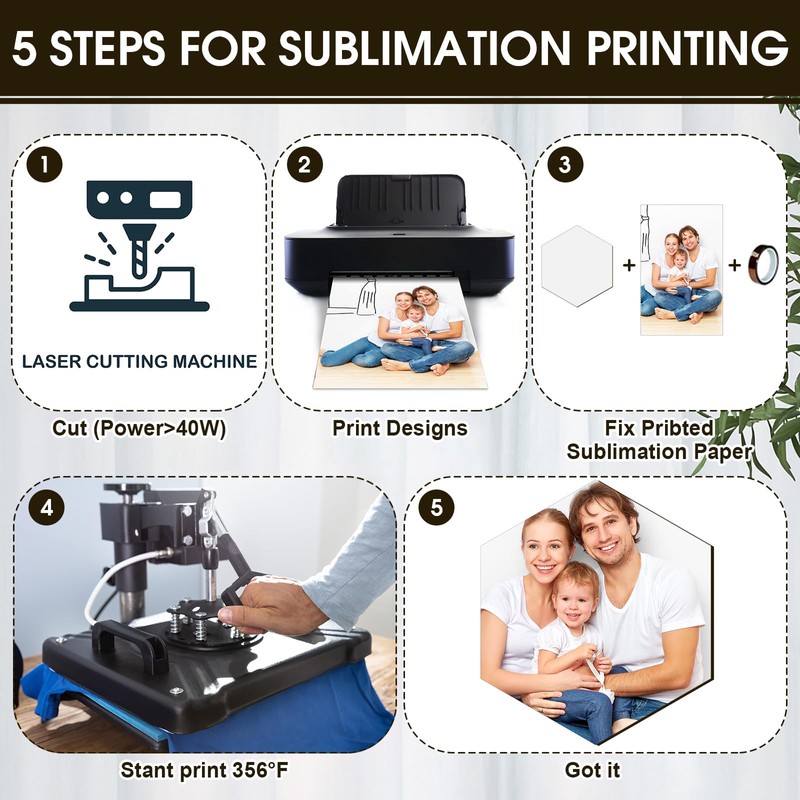 Landical 10 Pack 12" x 12" Square Sublimation Hardboard Blanks