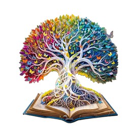 Jigfoxy Wooden Puzzle Adults, Tree of Life Wooden Puzzle Adult, Unique Wooden Animal Puzzle, Family and Friends L-34 x 31.3 cm, 280 Pieces