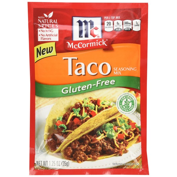 McCormick Gluten Free Taco Seasoning Mix (Pack of 4) 1.25 oz Packets