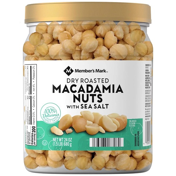Member's Mark Dry Roasted Macadamia Nuts with Sea Salt (24 Ounce)