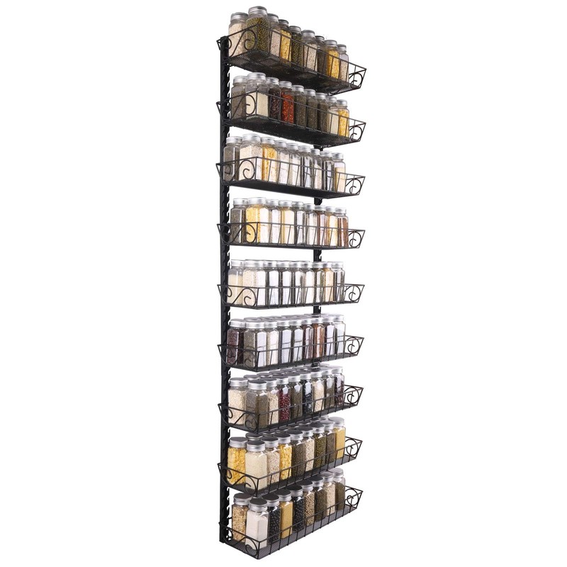 SWOMMOLY Adjustable Wall Mount Spice Rack, 9-Tier Dual-use (Multi-use) Organizer,