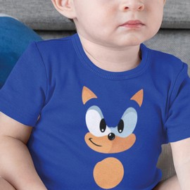 Blue Hedgehog Babygrow - Baby Suit Vest Grow Bodysuit Baby Shower Party Video Game Gamer Retro Classic Console Fast Character Film Movie Cinema Gift Present (Blue Prime, 6-12 Months)