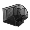 Mesh Office Desktop Organizer Multifunctional Metal 7 Compartments Pen Holder