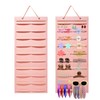 MOODKEY Hanging Hair Claw Clips Organizer, 31.5 x 13.8 inch Hair Clip Organizer for Women for Closet and Wall Option for Fashion Lovers and Home Organizers (Pink)