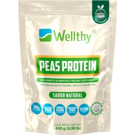 Proteína De Chícharo Sabor Natural 450gr Wellthy 30 Servs