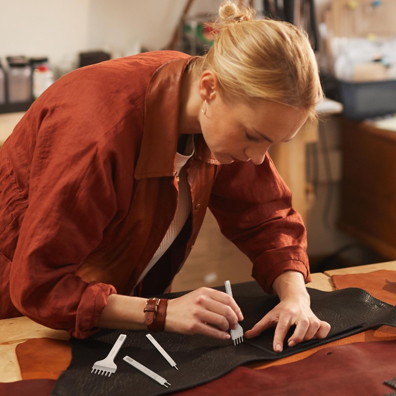 UNCO- Leather Stitching Punch, 4 Pack, 4 mm, 1/2/4/6 Prong,