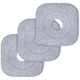3 Pack 8.6" Square Microfiber Mop Pads Refills, Machine Washable, Highly Absorbent, Compatible with for True & Tidy Spin Mop and Most Square Spin Mops & Bucket