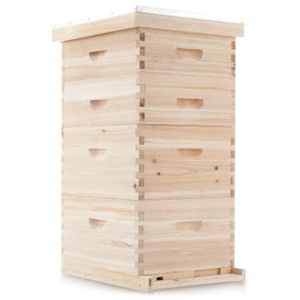 CO-Z 10-Frame Langstroth Beehive Starter Kit - Beehives for Beginners with Beehive Frames and Waxed Foundations 5 Layer (1 Deep + 4 Medium Boxes/No Frames)