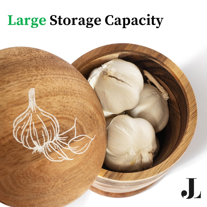 Jean Lemond Introducing The Always Fresh Acacia Garlic Keeper For