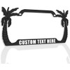 Elephants Palm Tree Design Chrome Metal Auto License Plate Frame