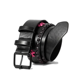 Yalice Black Y2K Belt for Women Cowgirls Leather Belt Punk Buckle Waist Belts for Jeans Pants Dresses (Fits Waist Size:24''-31'')