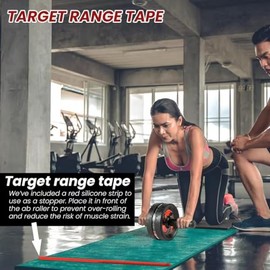 Rueda de rodillo abdominal,Ab Roller Wheel Exercise Equipment for Core Workout,Máquina para Abdominales con Accesorios para Rodilleras.Gimnasio y Ejer