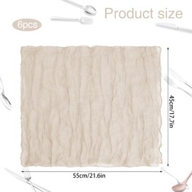 Pack of 6 Fabric Napkins High-Quality Beige Napkins 45 x 55 cm Fabric Napkins Sage Green Washable Fabric Napkins Muslin for Table Decoration Wedding Parties Cafés Restaurants (Beige)