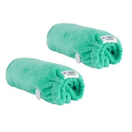 Noughty 97% Natural Green Microfibre Hair Towel, Quickly Absorbs Moisture, Reduces Breakage, Combats Frizz, Green Duo