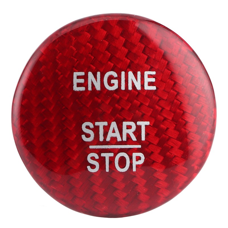 Carbon Fiber Engine Start Stop Button Cover Trim Fit for