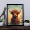 Spiffing Prints Beachside Beasts – Highland Cow – Floral Crown
