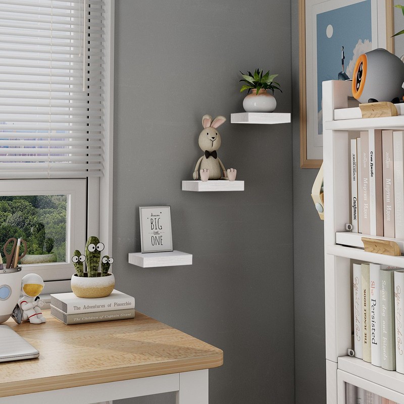 PopiShelves Small Floating Shelves for Wall - 6 Inch Mini
