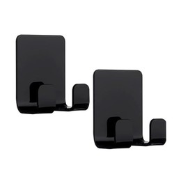 JWCE. Razor Holder Hooks Shower Hook with Acrylic Adhesive for Razor Bathroom Kitchen Organizer for Razor Plug Towelrazor Hooks (Acrylic Razor holder-2pcs Black)