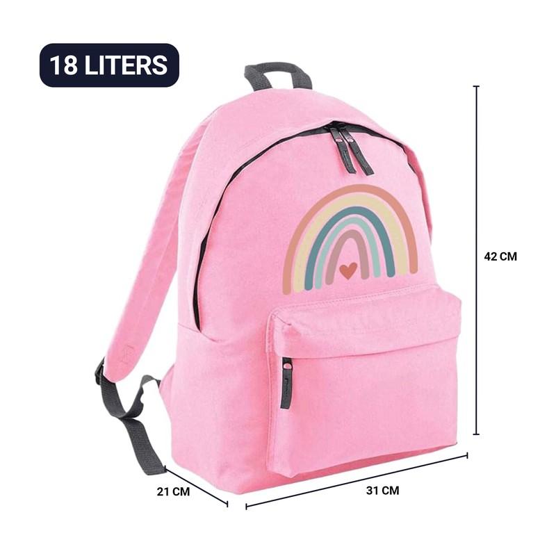Hoolaroo Backpack For Girls School Bag Rucksack Pink Boho Rainbow