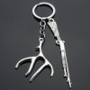 Hunting Rifle & Deer Antler Themed Shotgun Charms Keychain Key