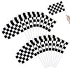 Checkered Flag 4x6 Inch (20 Pack) - Black White Mini