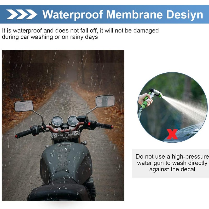 KOQAIIZ Pack of 3 Motorcycle Tank Pads, Tank Protection, Tank