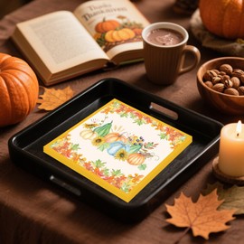 50 PCS Fall Pumpkin Paper Napkins, Autumn Luncheon Napkins Disposable Pumpkins Maple Leaves Sunflower Dinner Leaf Cocktail Napkin Party Supplies for Fall Thanksgiving Harvest Friendsgiving Decorations