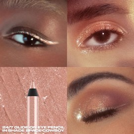 Urban Decay 24/7 Glide-On Waterproof Eyeliner Pencil (Space Cowboy - Light Peach Shimmer + Silver Glitter), Smudge-Proof, Transfer-proof, Long-lasting Glitter Eye Liner, Cruelty-free - 0.04 oz