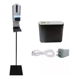 Kit Dispensador Gel Y Termómetro K9 Pro + Pedestal + Pila V1 Color Negro