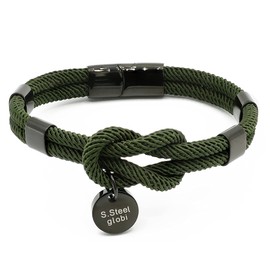 globi Paracord Braided Rope Bracelet For Men Women | Lightweight Nautical Unisex Cuff Bracelet With Stainless Steel Magnetic Clasp (Camo, 7.5)