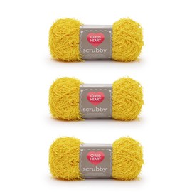 Red Heart Scrubby Duckie Yarn - 3 Pack of 100g/3.5oz - Polyester - 4 Medium (Worsted) - 92 Yards - Knitting/Crochet