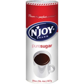 N'Joy Sugar Canister | 20 Ounce, Pack of 6 | 100% Pure Granulated Sugar| Easy Pour Lid, Bulk Size