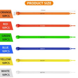 Flintronic 60 x Seals, Plastic Safety Seals, Plastic Cable Tie Tags with Numbered, Cable Tie Tags Colourful, Logistics Transport Tags for Suitcase, Travel Luggage, Clothes, Shoes