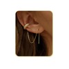 SUSUZUKU Huggie earrings for women 14k Dainty Gold Earrings Tassel