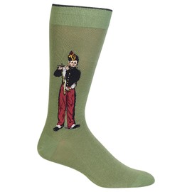 Hot Sox Men's Artist Series Crew Socks Famous Artist Series Novelty Crew Socks (Pack of 1), Flutist (Green)