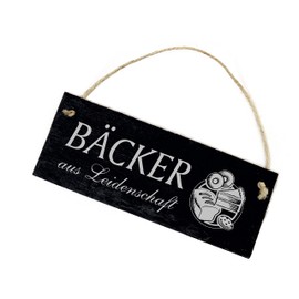 Dekolando Bakery Sign Slate Engraved - Baker from Passion - Slate Backshop Decorative Sign 22 x 8 cm