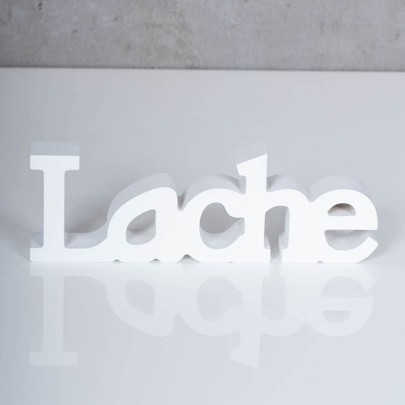 levandeo Set of 3 Wooden Lettering "Lebe Liebe Lach" White