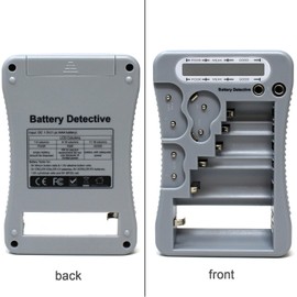 Battery Detective 12 Type Battery Tester with LCD Display, AAA Battery & Cloth, for Household Batteries AA AAA C D 9V CR2032 CR123A N/LR1 CR2 CR-V3 2CR5 CR-P2 1.5V/3V Button Cell Batteries (Grey)