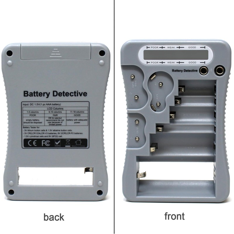 Battery Detective 12 Type Battery Tester with LCD Display, AAA