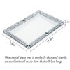 Mirror Crystal Perfume Tray,Crushed Diamond Filled Crystal Glass Vanity Tray,Jewelry